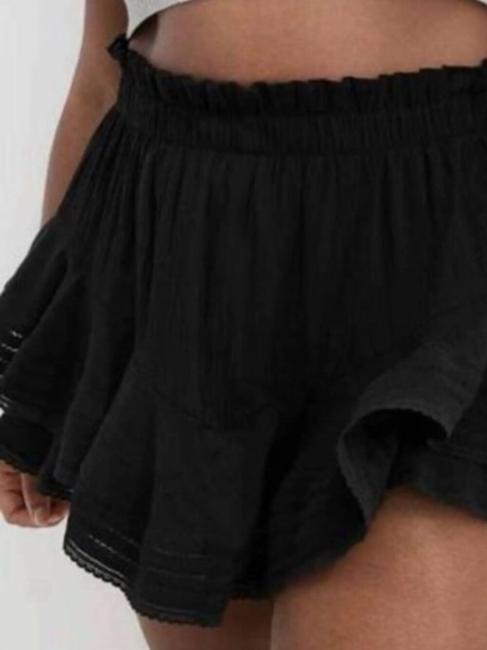 Aerie Black Ruffle Skort